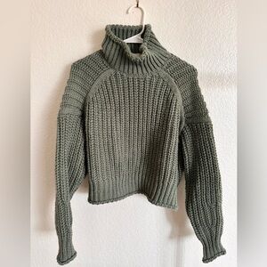 Chunky Knit Sweater Moss Green Medium NWOT